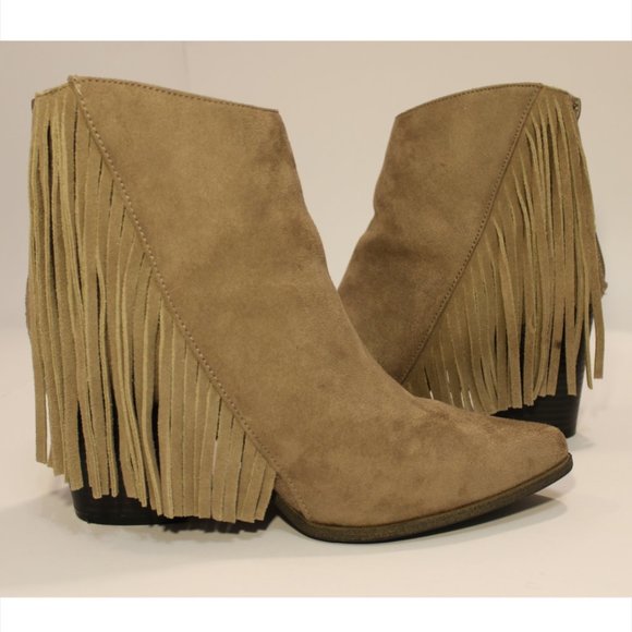 Leather Fringed Ankle Boot by Candie's - Picture 3 of 8